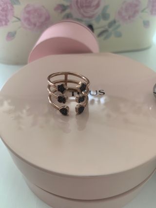 Anillo motif Tous baño oro rosa 18kt talla 13