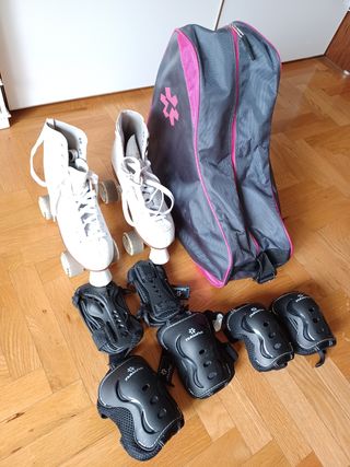 Patines paralelo blancos