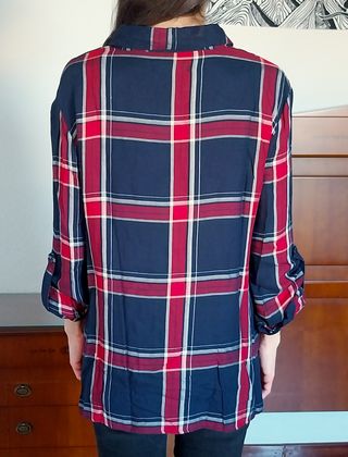 Camisa de cuadros roja/azul unisex Atmosphere T.L.