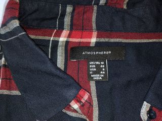 Camisa de cuadros roja/azul unisex Atmosphere T.L.