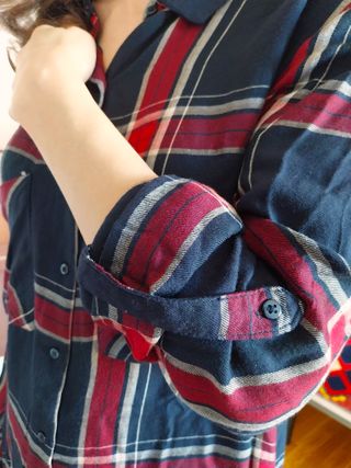 Camisa de cuadros roja/azul unisex Atmosphere T.L.