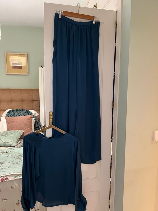 conjunti de falda larga y blusa