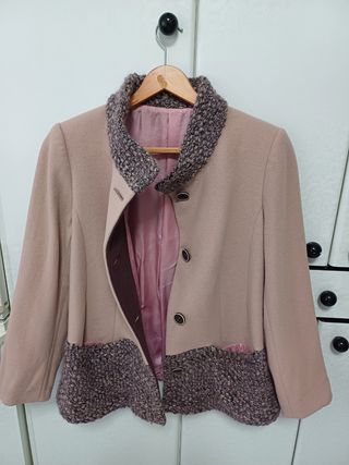 CHAQUETÓN EN ROSA PALO 