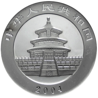 🇨🇳 Moneda onza de plata bullion China Panda 2004