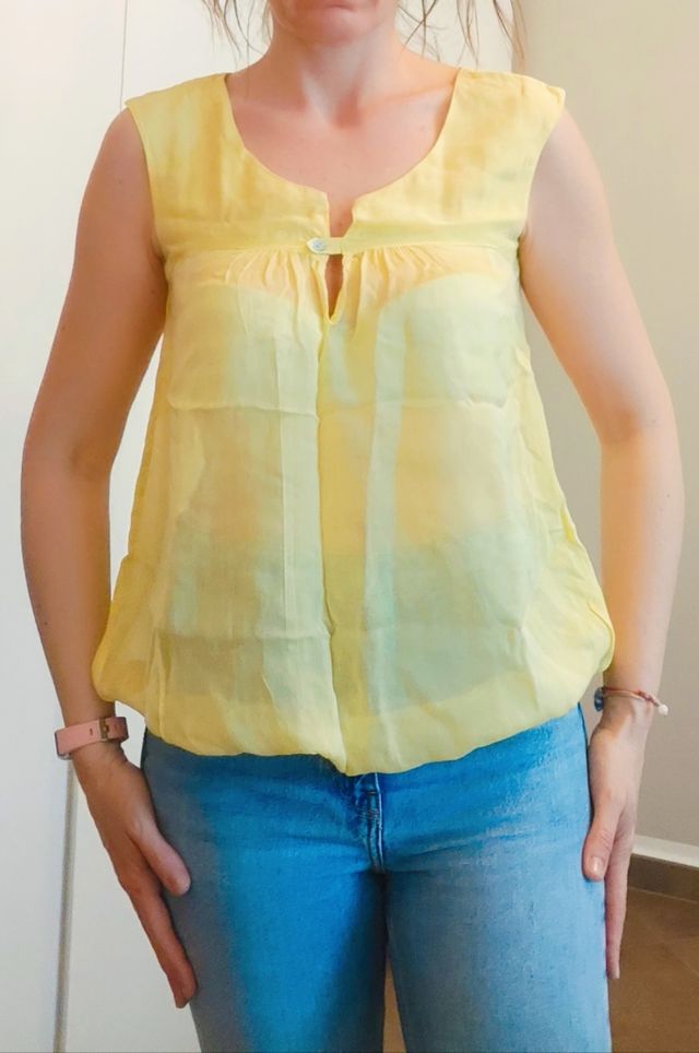 Canotta gialla Zara Basic tg S