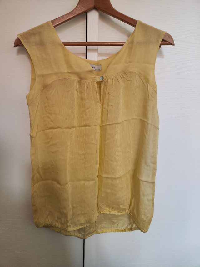 Canotta gialla Zara Basic tg S