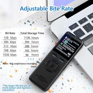 Grabadora de Voz de 64Gb con batería y Pantalla