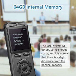 Grabadora de Voz de 64Gb con batería y Pantalla
