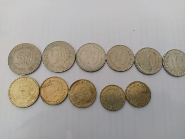Lote de 11 Monedas de Yugoslavia