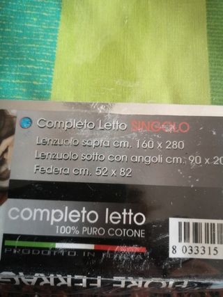 Lenzuolo letto singolo