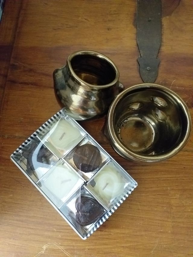 2 portavelas cerámica