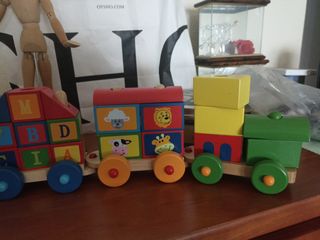 Tren madera juguete