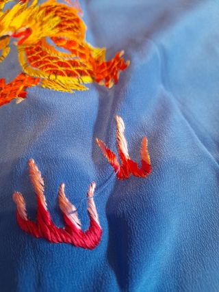 Kimono seda original bordado