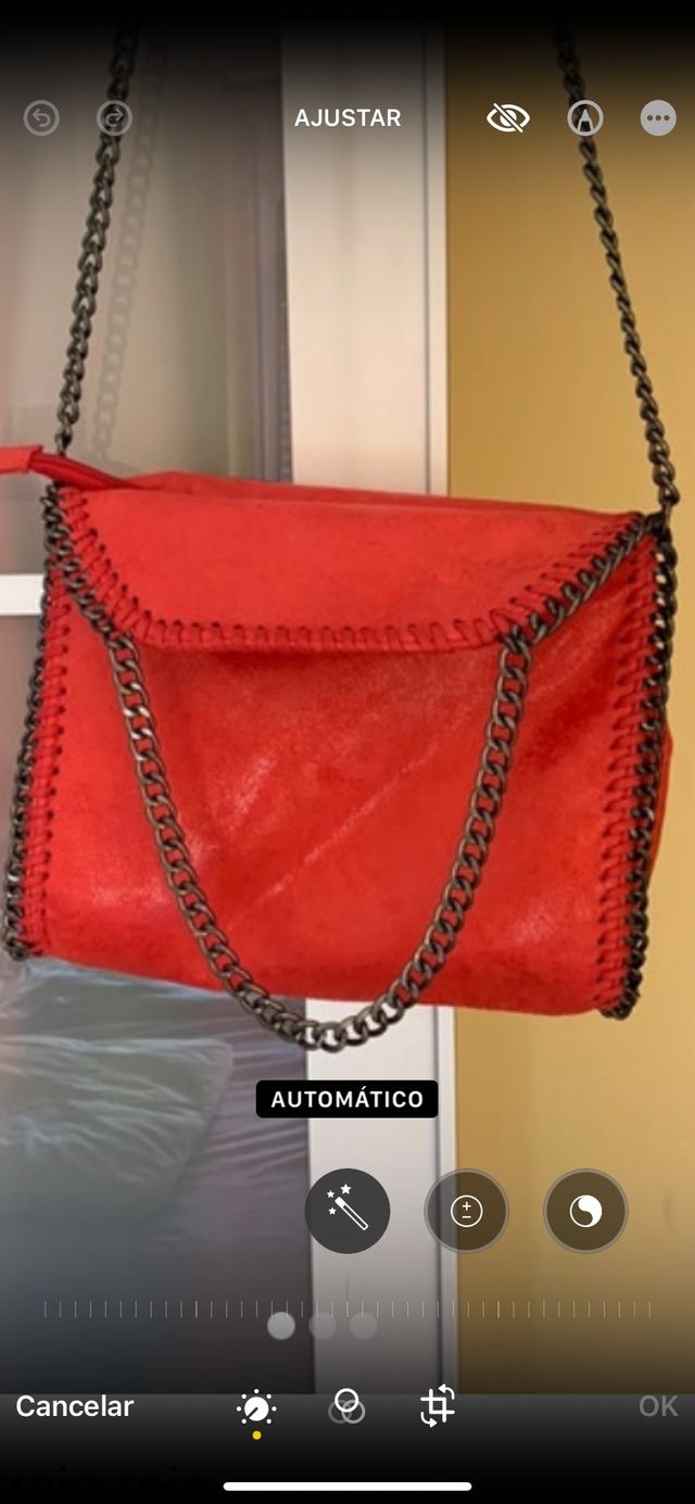 bolso rojo serraje