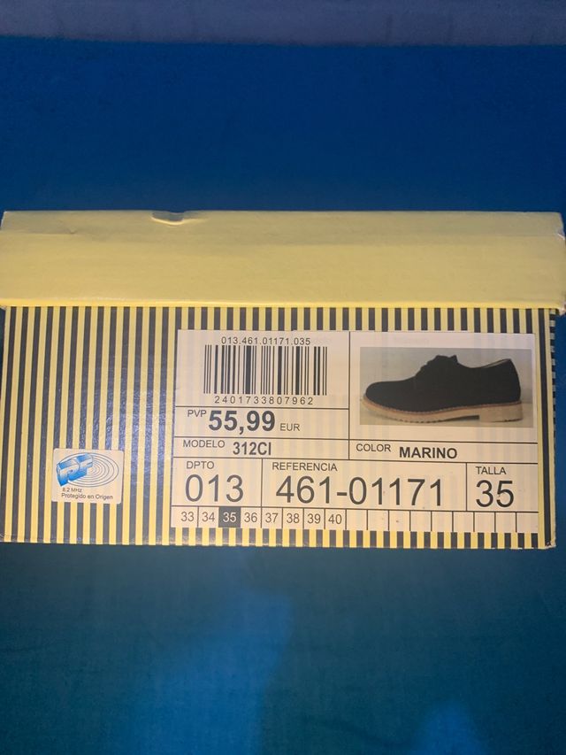 Zapato azul marino de ante Tizzas t35