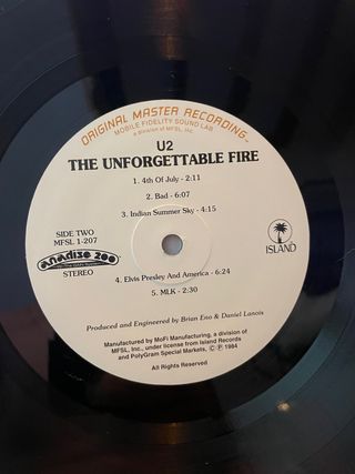 U2 ‎– The Unforgettable Fire LP MFSL 200g numerado