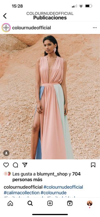 vestido fiesta colour nude