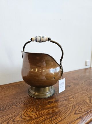 Vaso da fiori in rame e ceramica