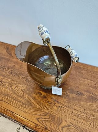 Vaso da fiori in rame e ceramica