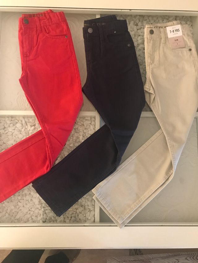 Lote 3 vaqueros chico talla 7 / 8 años Nuevo