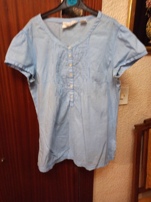 Bonita camisola algodón, azul de H&M, T 40