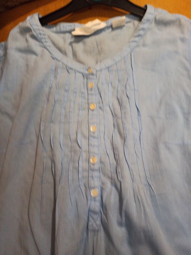 Bonita camisola algodón, azul de H&M, T 40