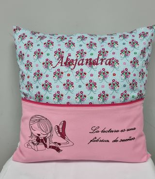 Cojín guarda libros , personalizado