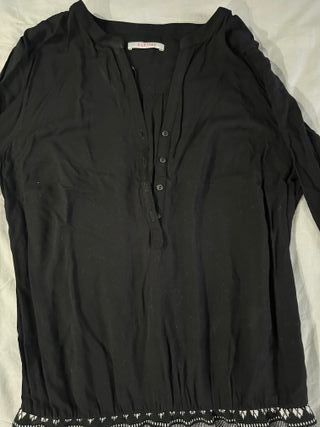 Abito nero con gonna in fantasia - Taglia L