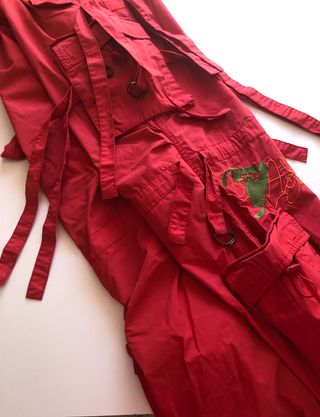 Pantalón Rojo Tiras Bailarín/a Unisex Talla L