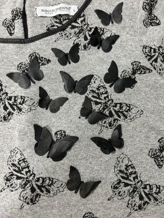 Abito grigio con farfalle - Taglia L