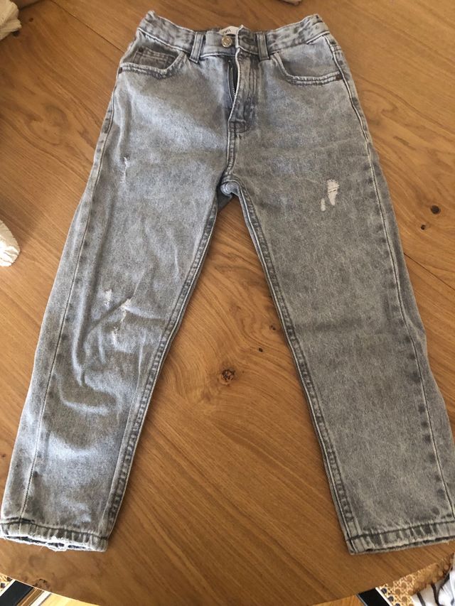 jeans zara kids gris talla 7