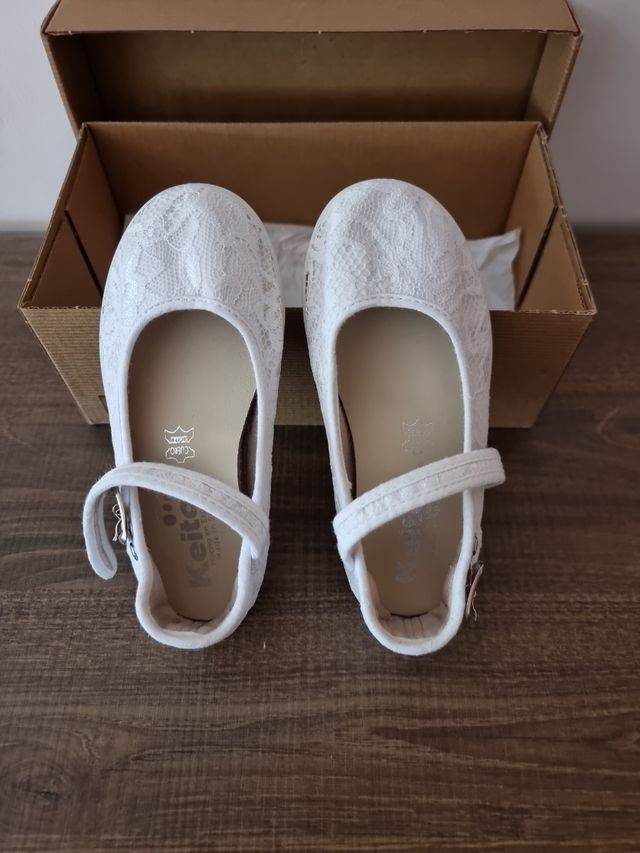 Zapatos niña boda Blancos Keitos Talla 25