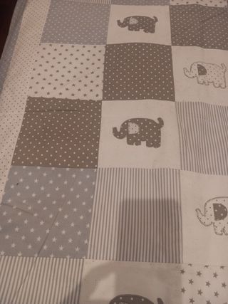 Edredón cuna bebé + cojín a juego (reversible)