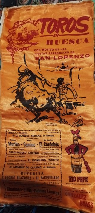 Carteles de toros antiguos en seda nat