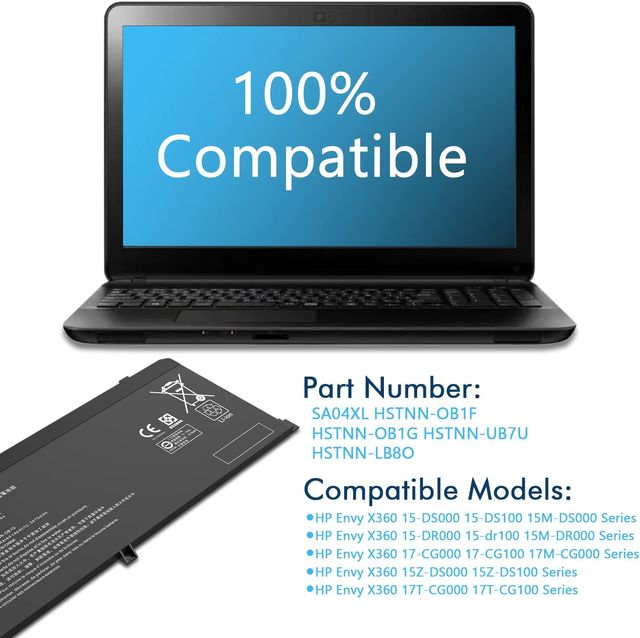 Batería para portátil HP Envy X360 SA04XL