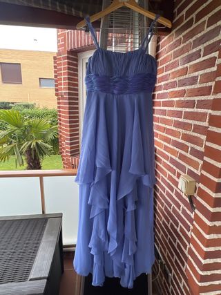 vestido de fiesta color lavanda