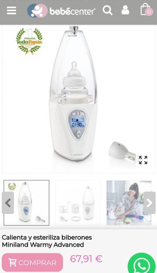 CALIENTA Y ESTERILIZA BIBERONES MINILAND WARMY ADV