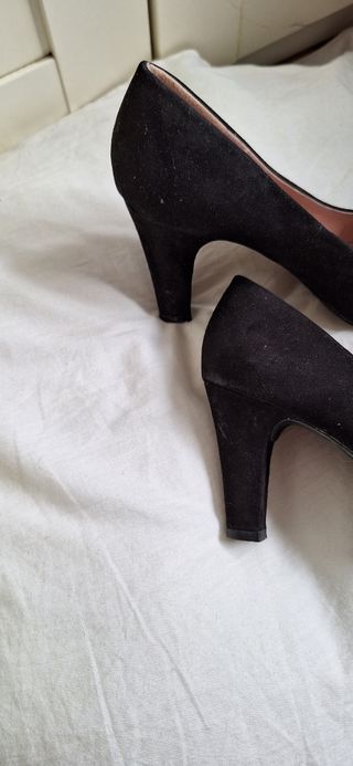 zapatos de piel tacón fiesta negro verano invierno