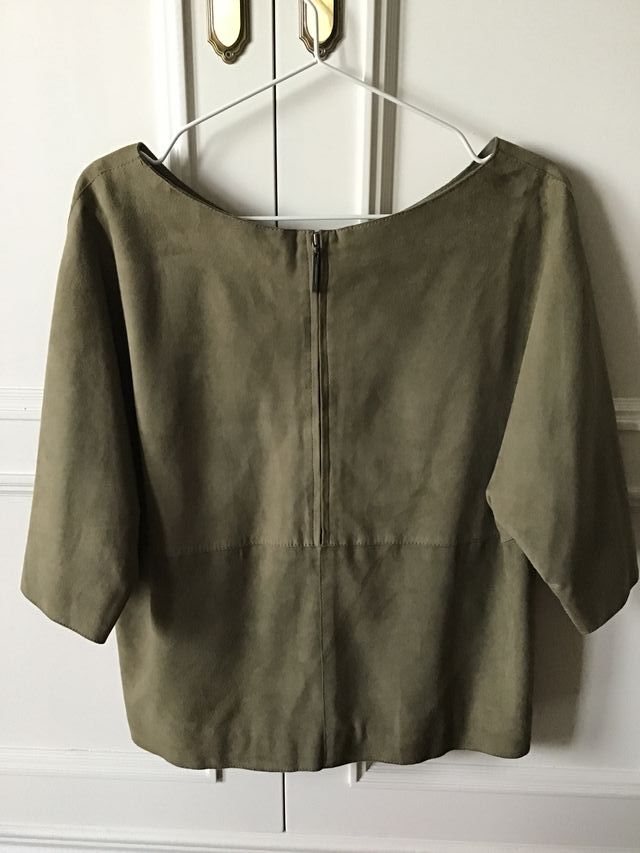 Camisa ante con manga tres cuartos Uterqüe