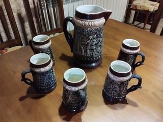 Juego de jarras antiguo 6 piezas