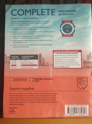 Libro de inglés Cambridge Complete B1