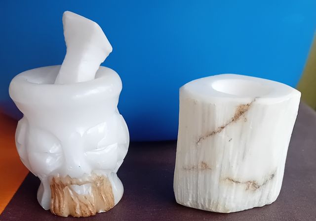 Palillero y montero de mármol