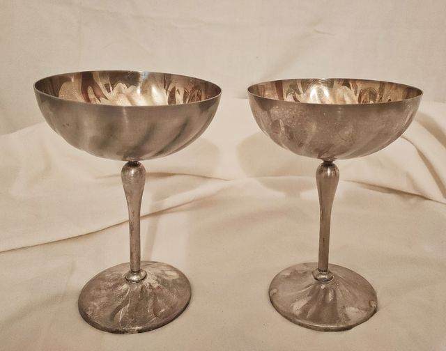 2 Calici Silver Plate vintage