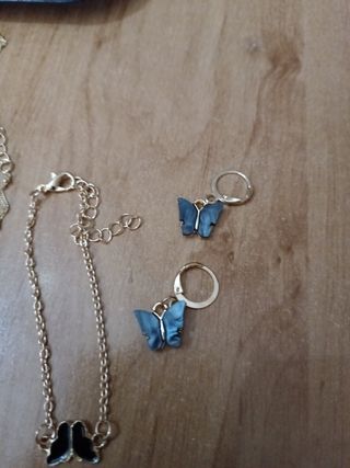 Set bisutería Mariposas negras/doradas