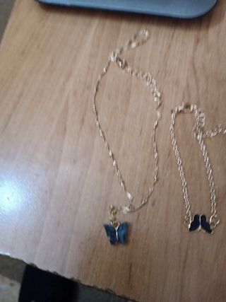 Set bisutería Mariposas negras/doradas