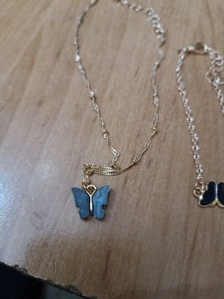 Set bisutería Mariposas negras/doradas