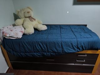 Cama y estantería juvenil de muy buena calidad