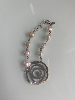 Conjunto pulsera y pendientes plata Tous perlas