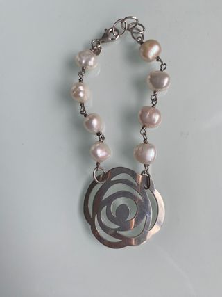 Conjunto pulsera y pendientes plata Tous perlas