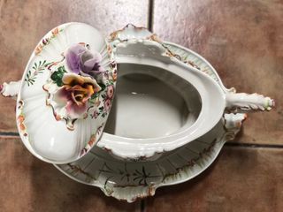 centro de mesa porcelana antiguo
